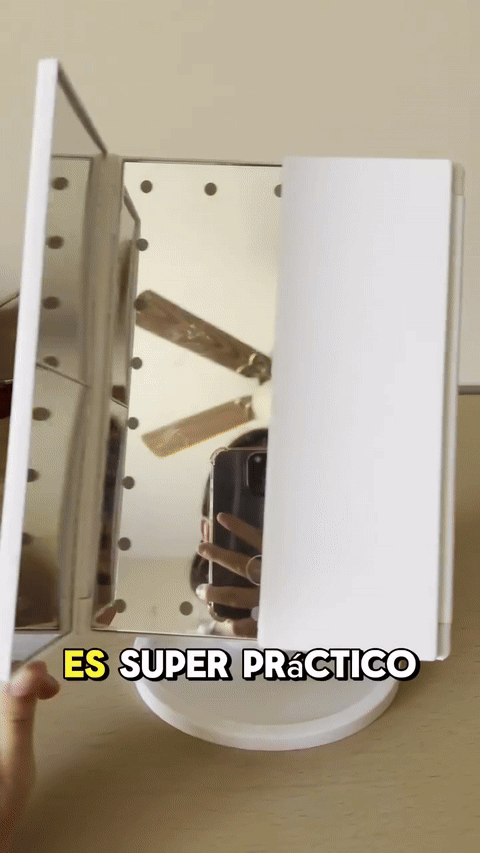 Espejo de Moda  para Maquillaje Pantalla Táctil Luz Led Giratorio 180