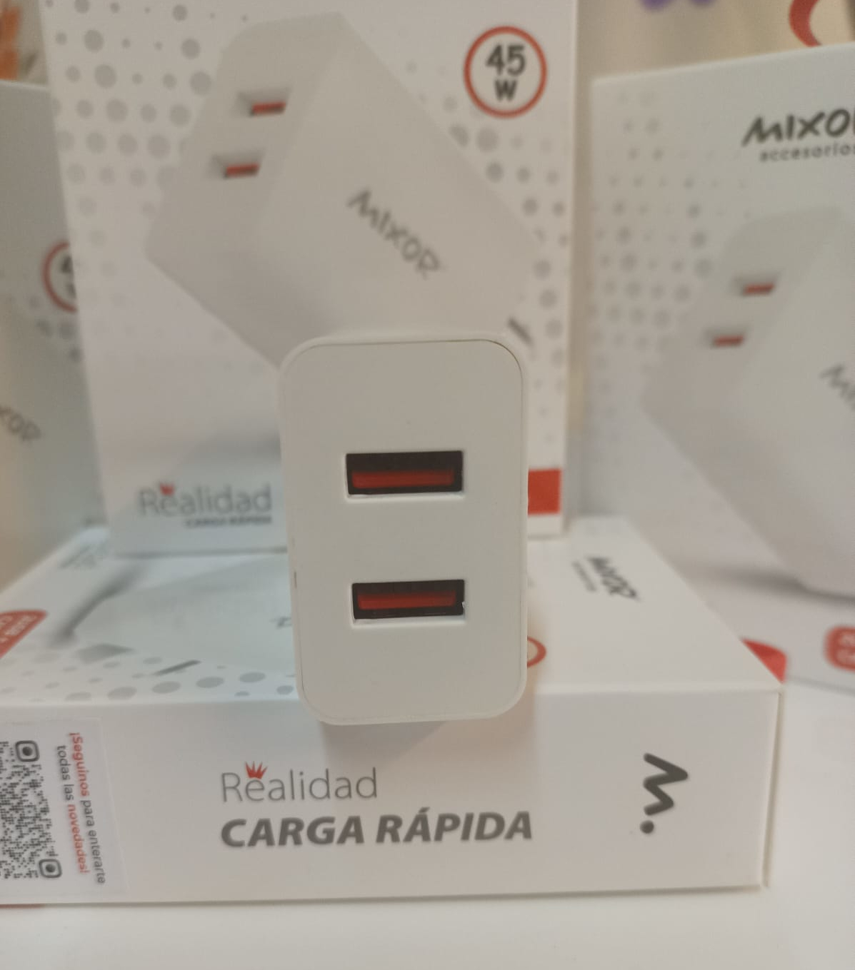 Cargador 45W - Carga Rapida 2  conectores USB 5V 6.4A